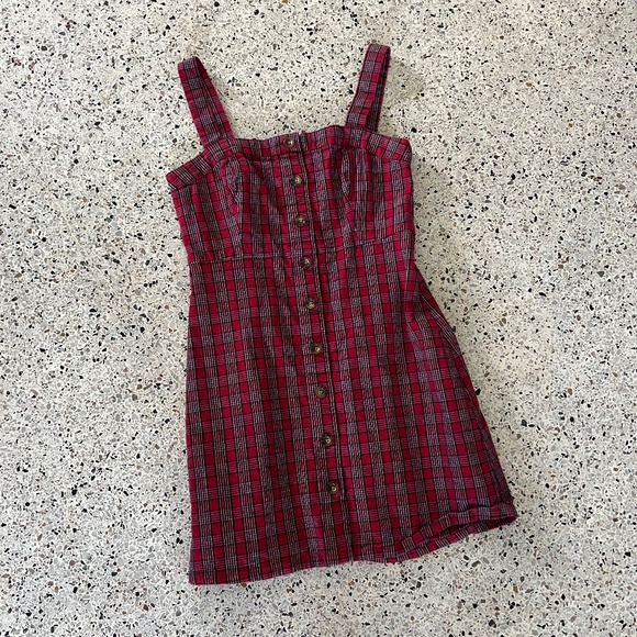 Hollister Dresses & Skirts - Hollister red plaid mini dress